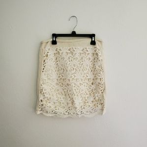 Cream Lace Skirt